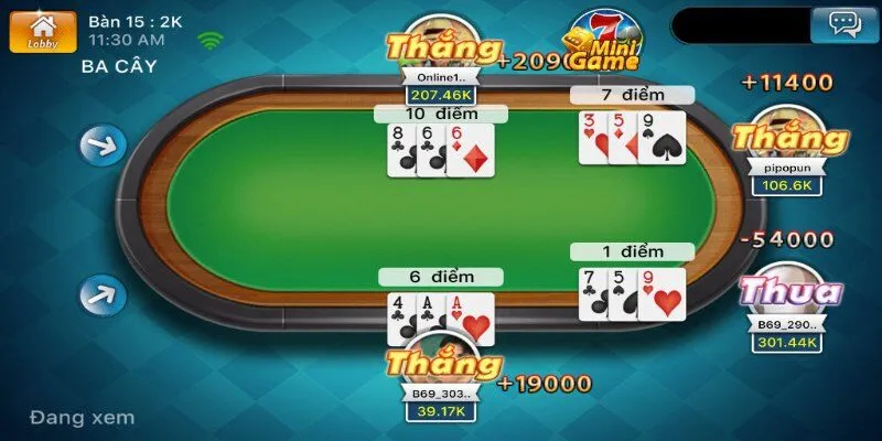 Vận may, rủi có ý nghĩa quan trọng khi chơi game bài 3 cây